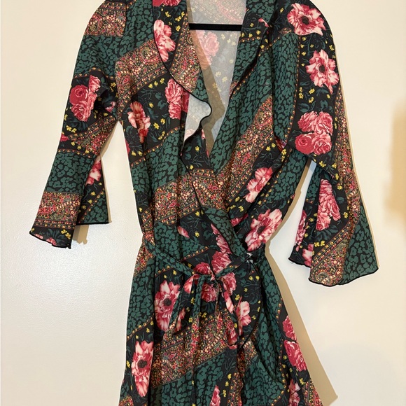 Outregous Fortune Dresses & Skirts - Floral Wrap Dress with Ruffle Detail